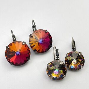 Colorful Rivoli Sparkling Rhinestone Dangle Earring Set Similar to Sabika